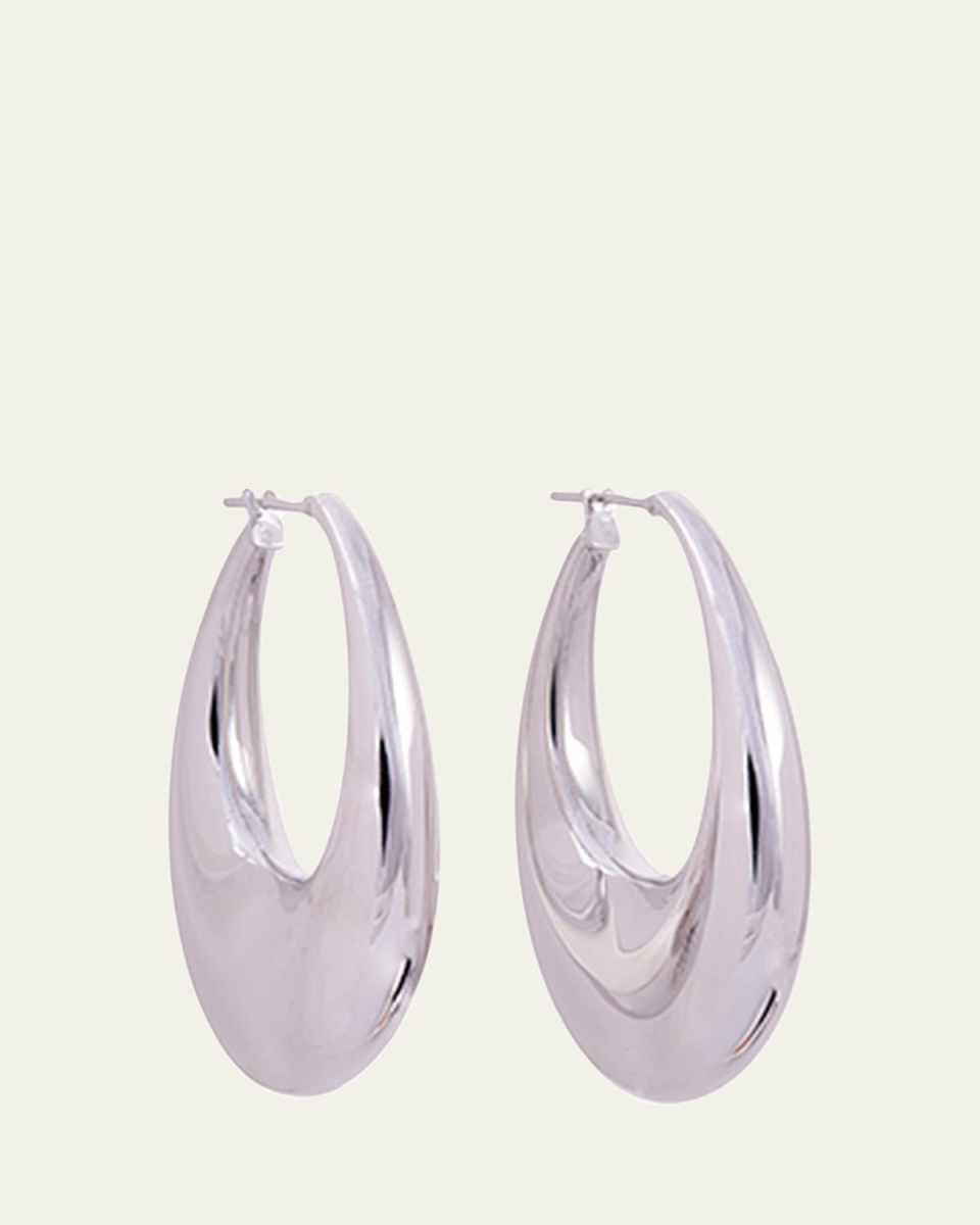 18K White Gold Carine Puffy Hoop Earrings